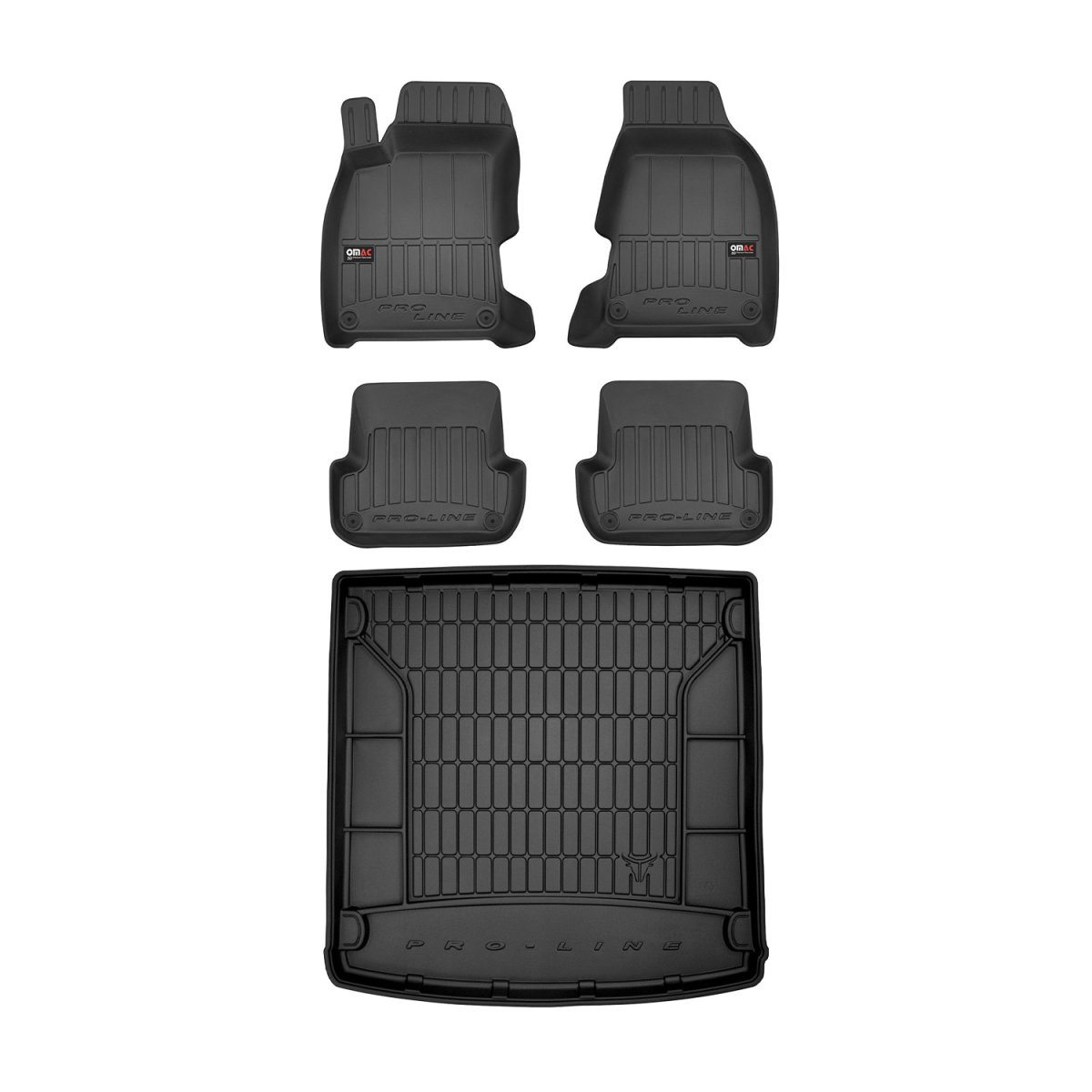 Audi A4 Floor-Trunk Mats - Omac - 3D Premium - Black - '04-'08